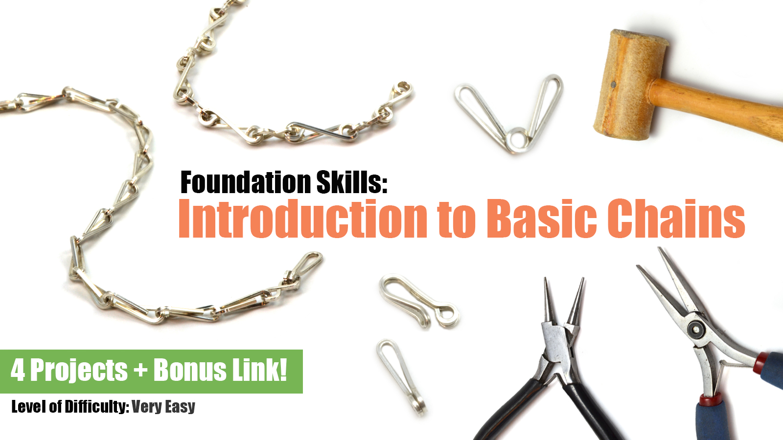 Foundation Skills: Introduction to Basic Chains by Dianne Karg Baron, The Tao of Wire, an online video course for beginner wire jewelry